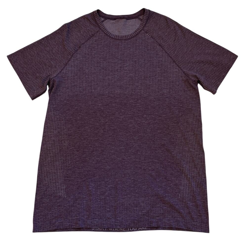 Lululemon T Shirt Mens Sz Large Purple Metal Vent Tech Short Sleeve Performance